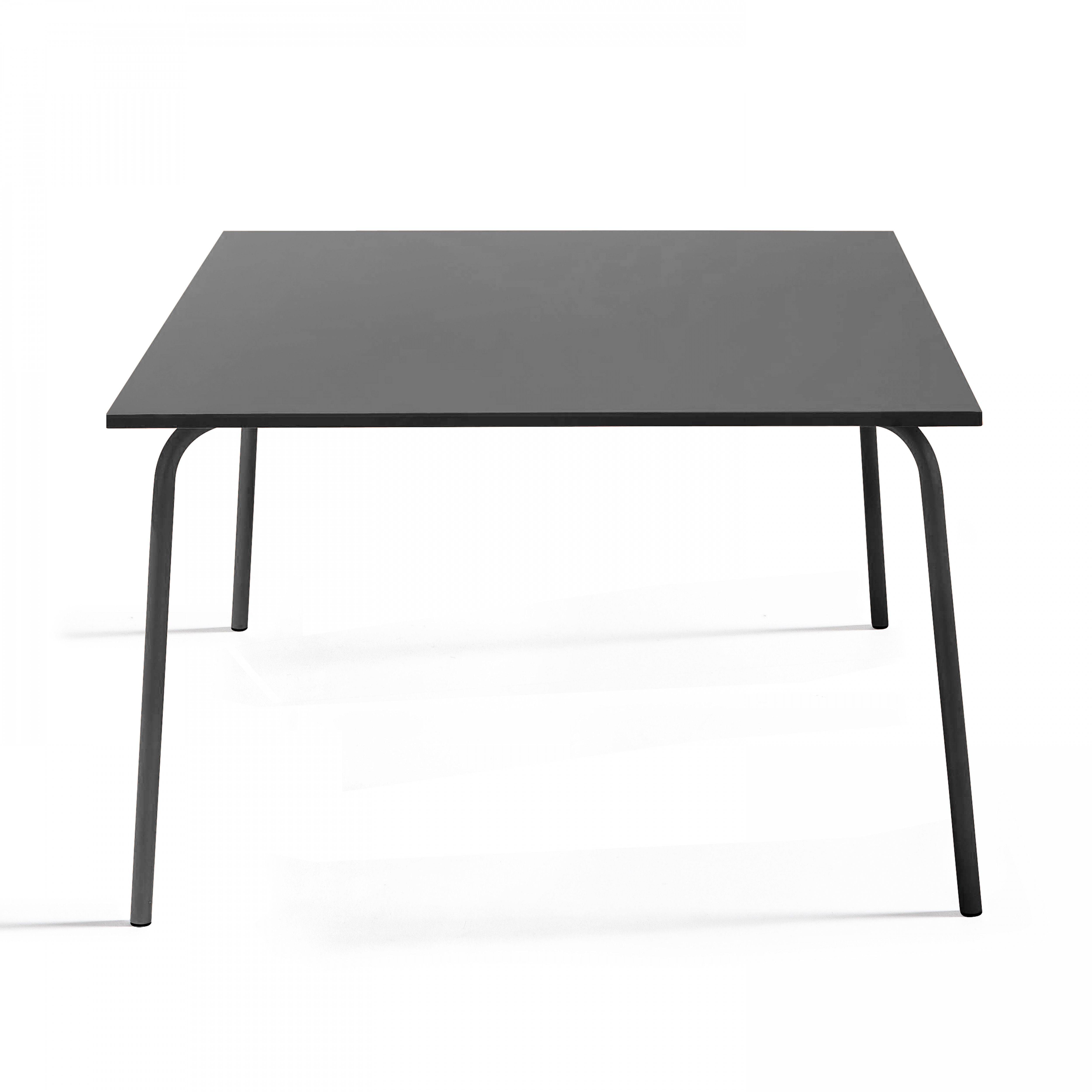 Oviala - Ensemble table de jardin carrée et 4 bancs en métal anthracite Palavas - Oviala - Image 6