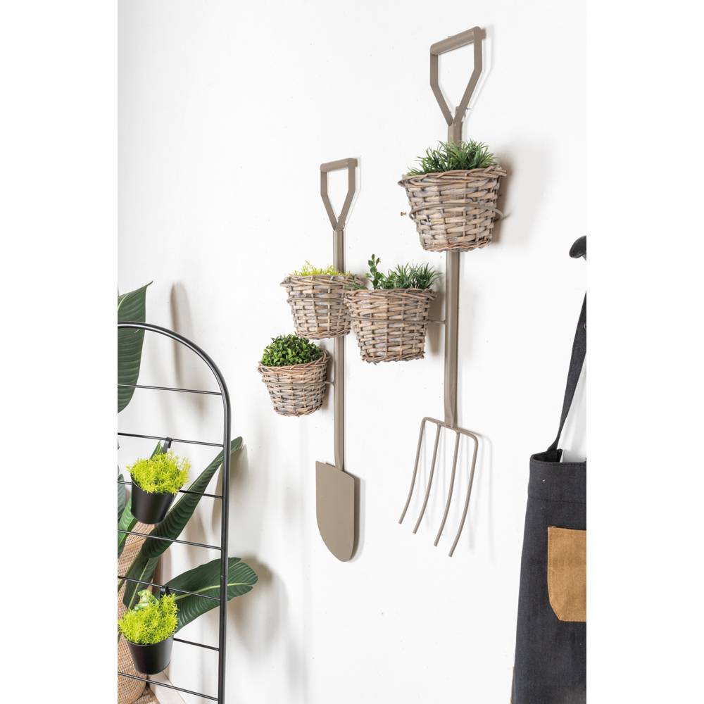 Aubry Gaspard - Porte-pots mural en éclisse teintée et métal Lot de 2 - Image 2