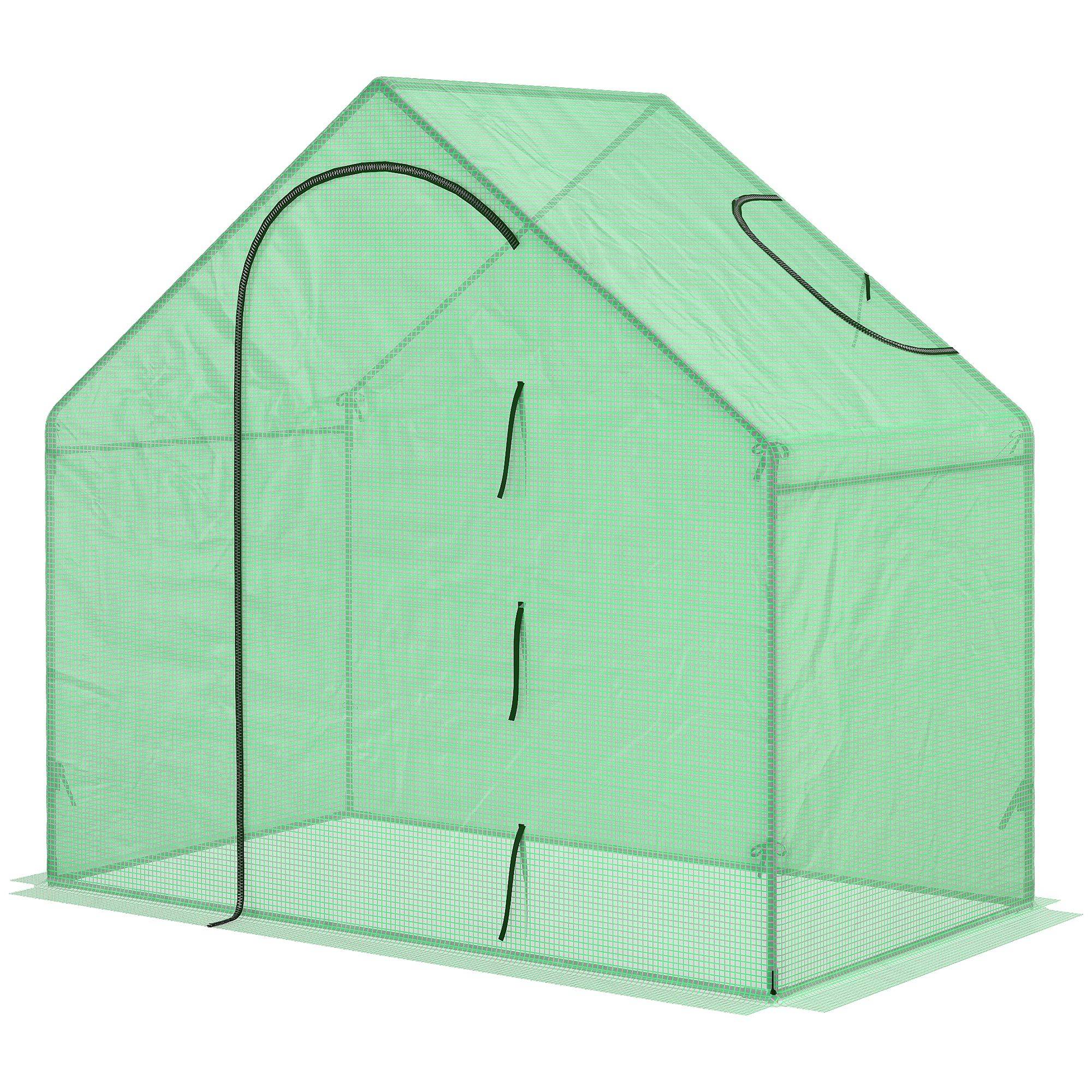 Sans Marque - Serre de jardin porte charnières 180x100x168 cm serre ventilation cordes piquets culture légumes fleurs serre potagère verte - Image 2