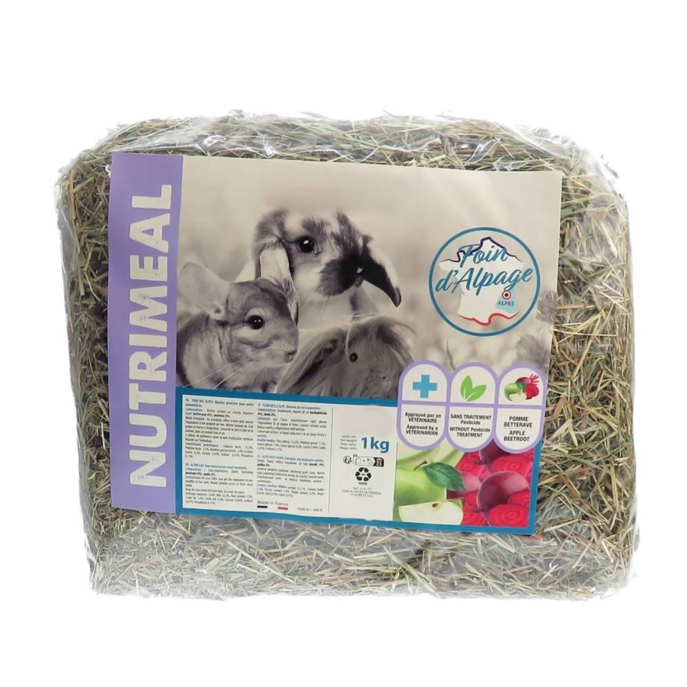 Foin alpage, pomme, betterave, 1 kg, pour rongeur. - Image 2