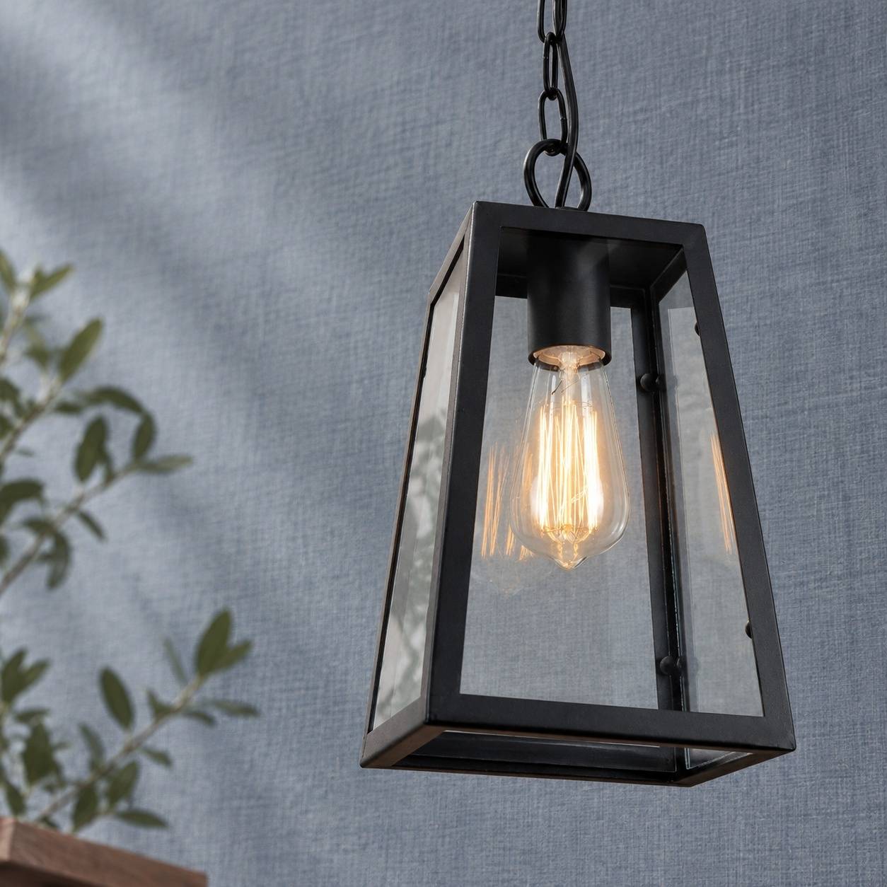 Suspension Industrielle Vintage Fer Noir pour Extérieur - Image 2
