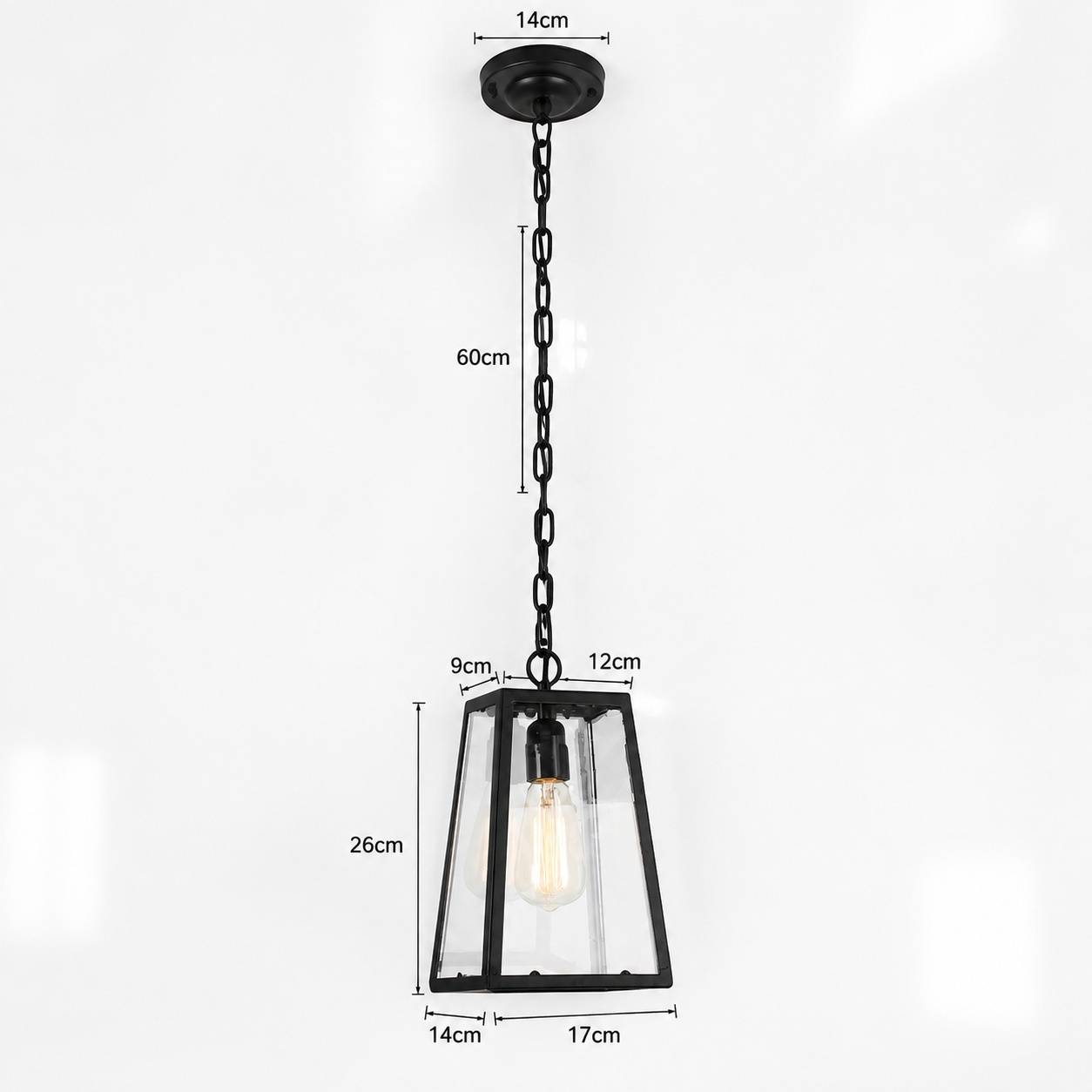 Suspension Industrielle Vintage Fer Noir pour Extérieur - Image 7