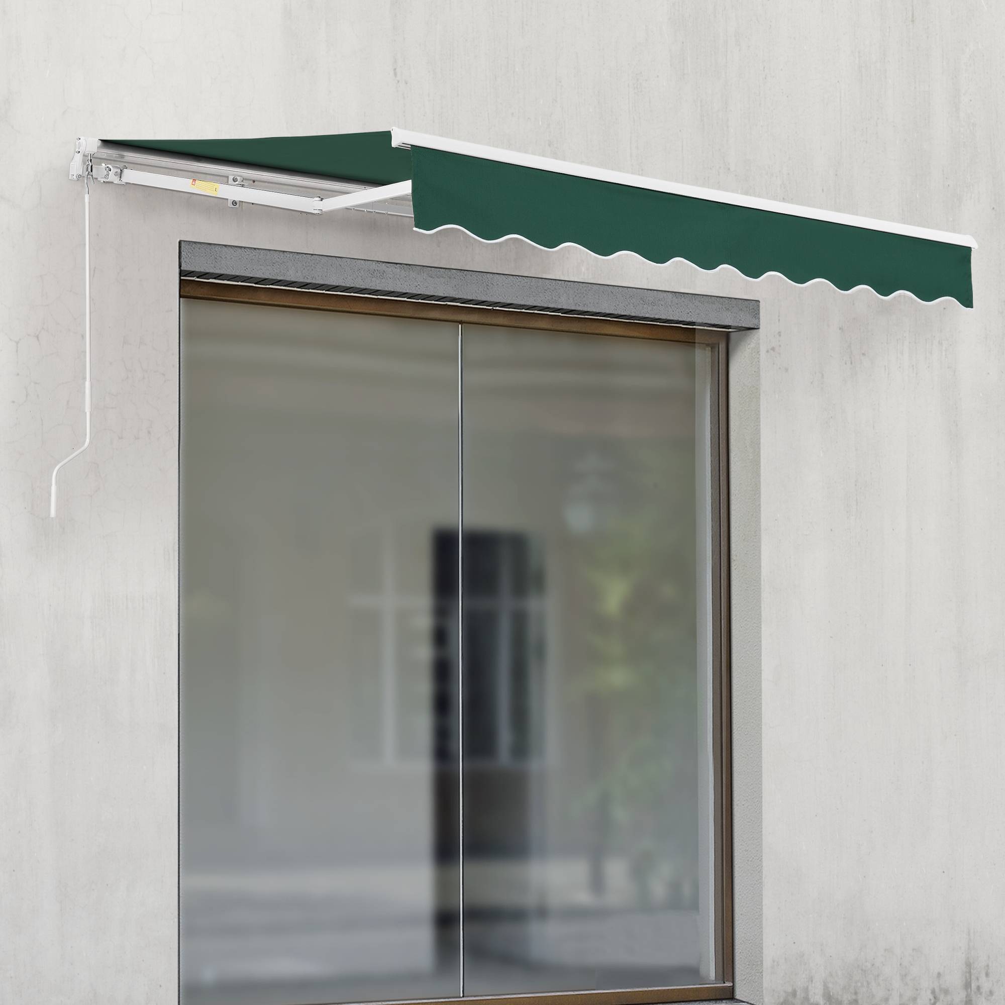Store Banne Bitonto avec Manivelle 350 x 250 cm Vert Foncé [en.casa] - Image 4