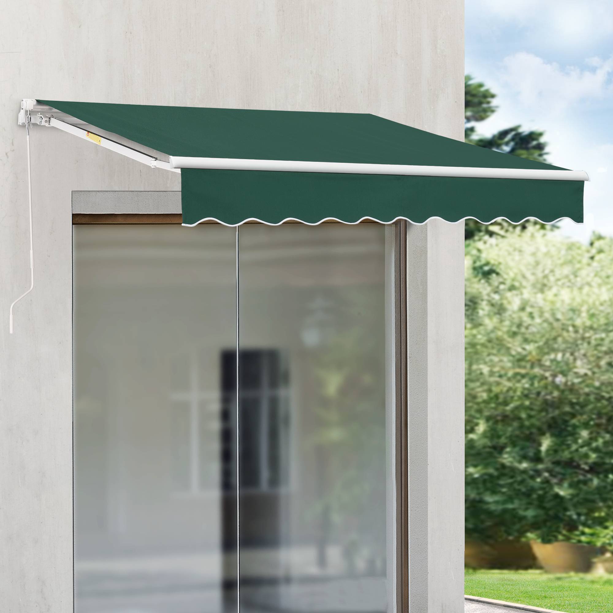 Store Banne Bitonto avec Manivelle 350 x 250 cm Vert Foncé [en.casa] - Image 3