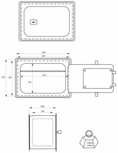 Coffre de sécurité FALAISE 270X390X200 à clés 4 pênes - 13205 - Image 3