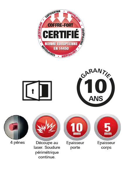 Coffre de sécurité FALAISE 270X390X200 à clés 4 pênes - 13205 - Image 5