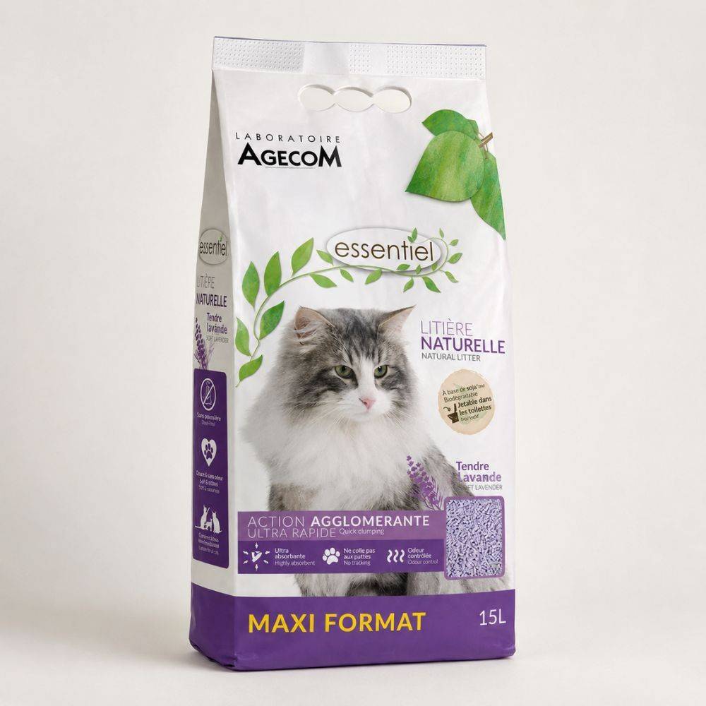 Litière Naturelle Lavande Biodégradable pour Chat - 6 L 6 l - Image 1