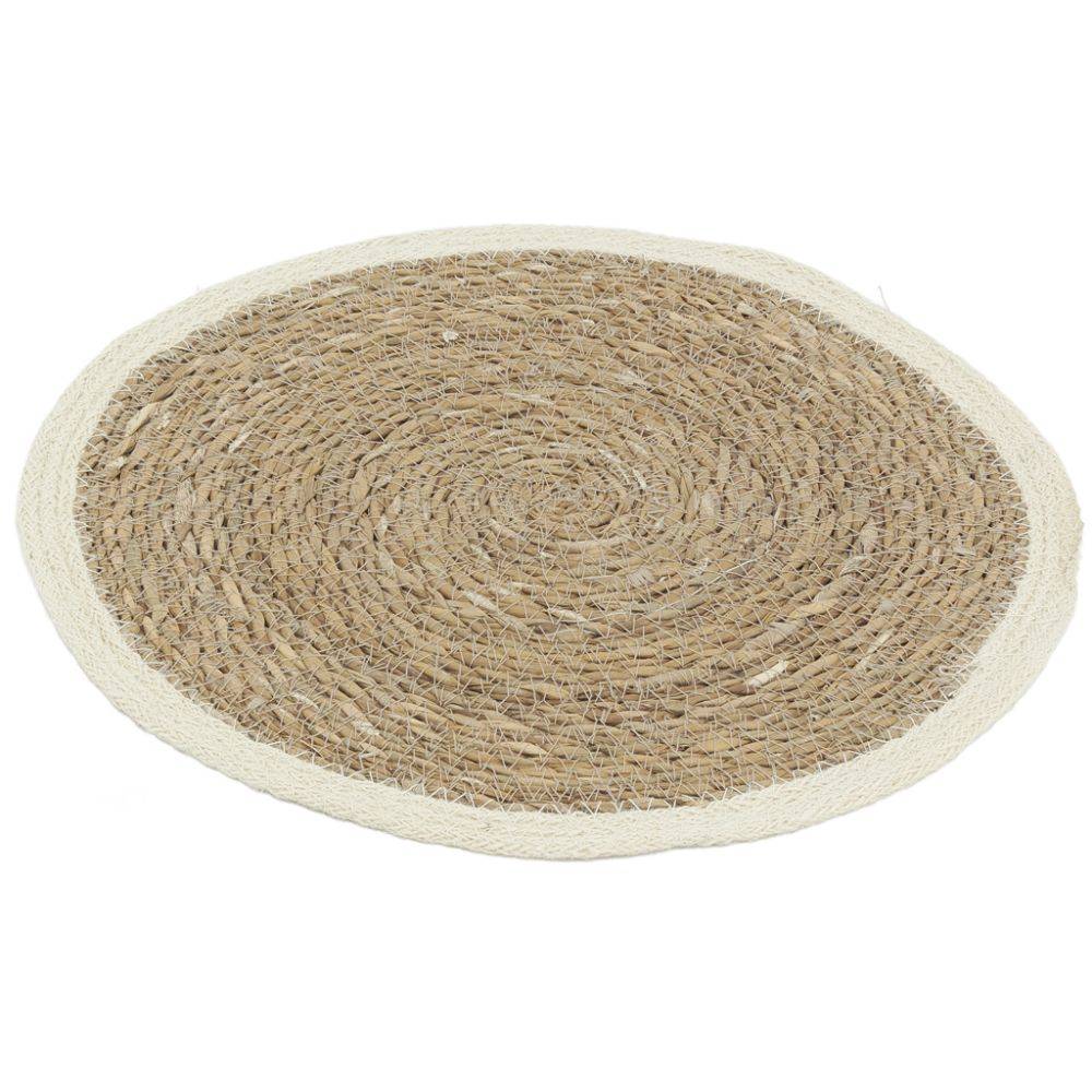 Aubry Gaspard - Sets de table ronds en jonc naturel et jute teinté (Lot de 6) - Image 4