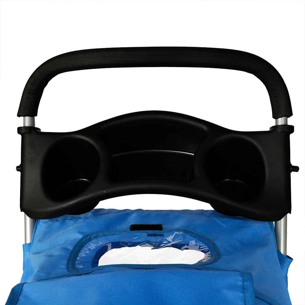 Poussette pour chiens acier et polyester bleu 80 x 37 x 99 cm - PANGIVO - Image 4