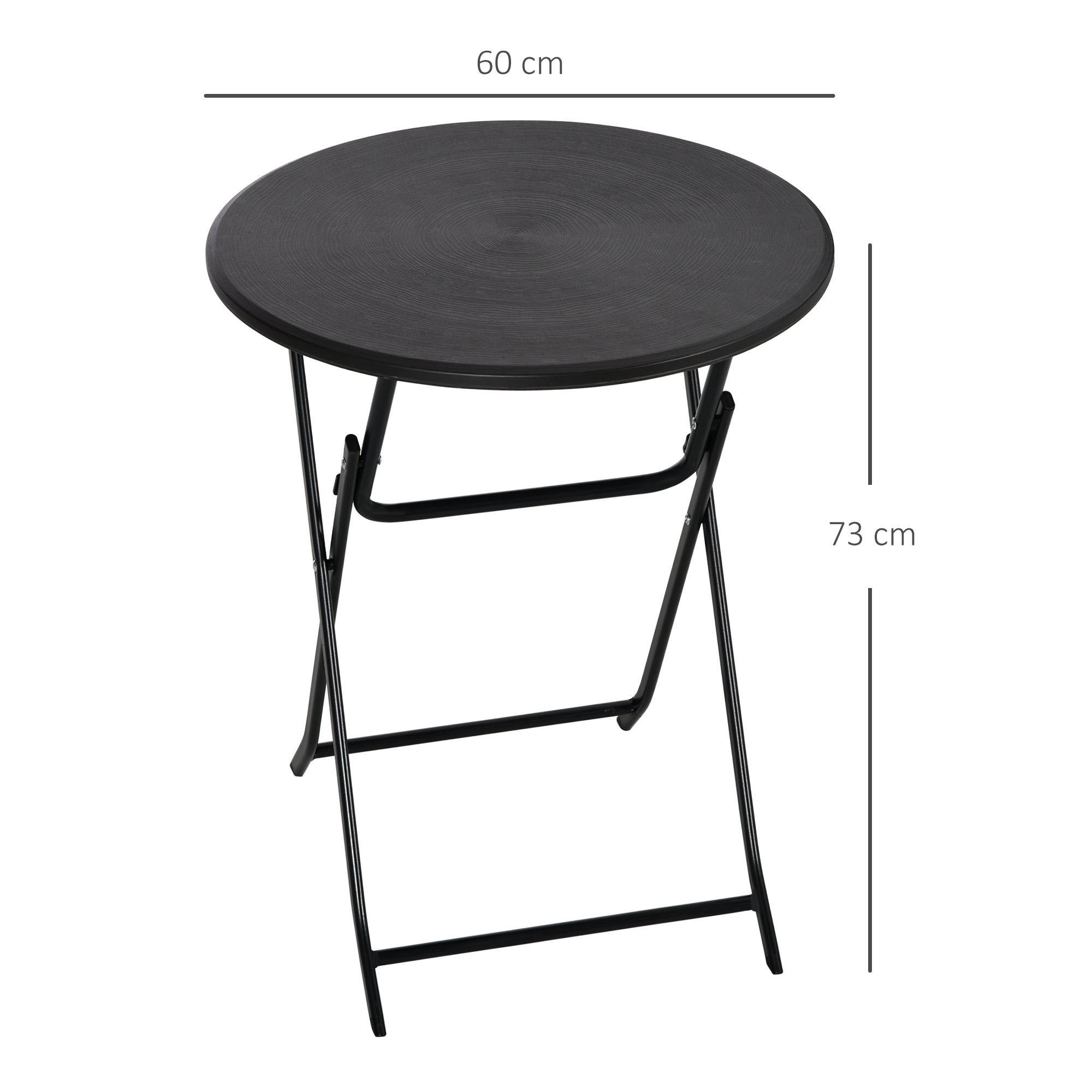 Table basse extérieure pour 2 personnes, table de jardin ronde avec structure en acier, Ø 60 x 73H cm, gris foncé - Image 5