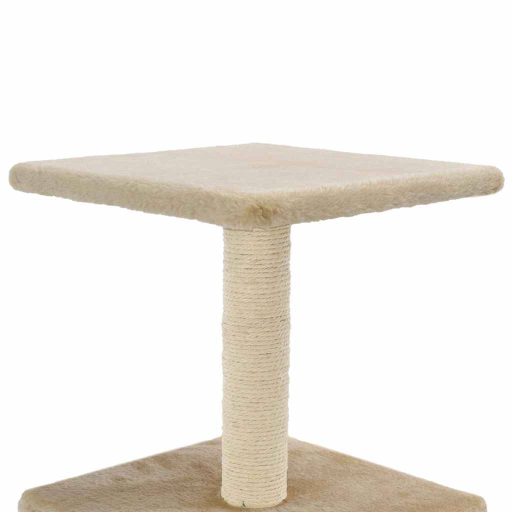 Arbre à chat sisal et peluche beige 30 x 30 x 55 cm - PANGIVO - Image 5