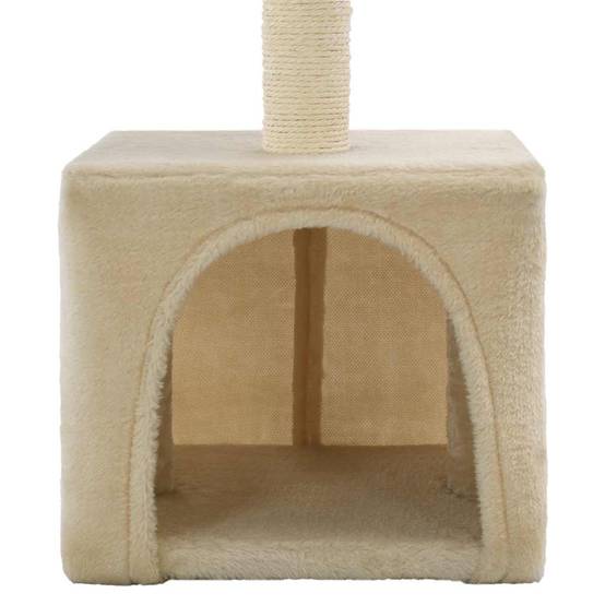 Arbre à chat sisal et peluche beige 30 x 30 x 55 cm - PANGIVO - Image 6