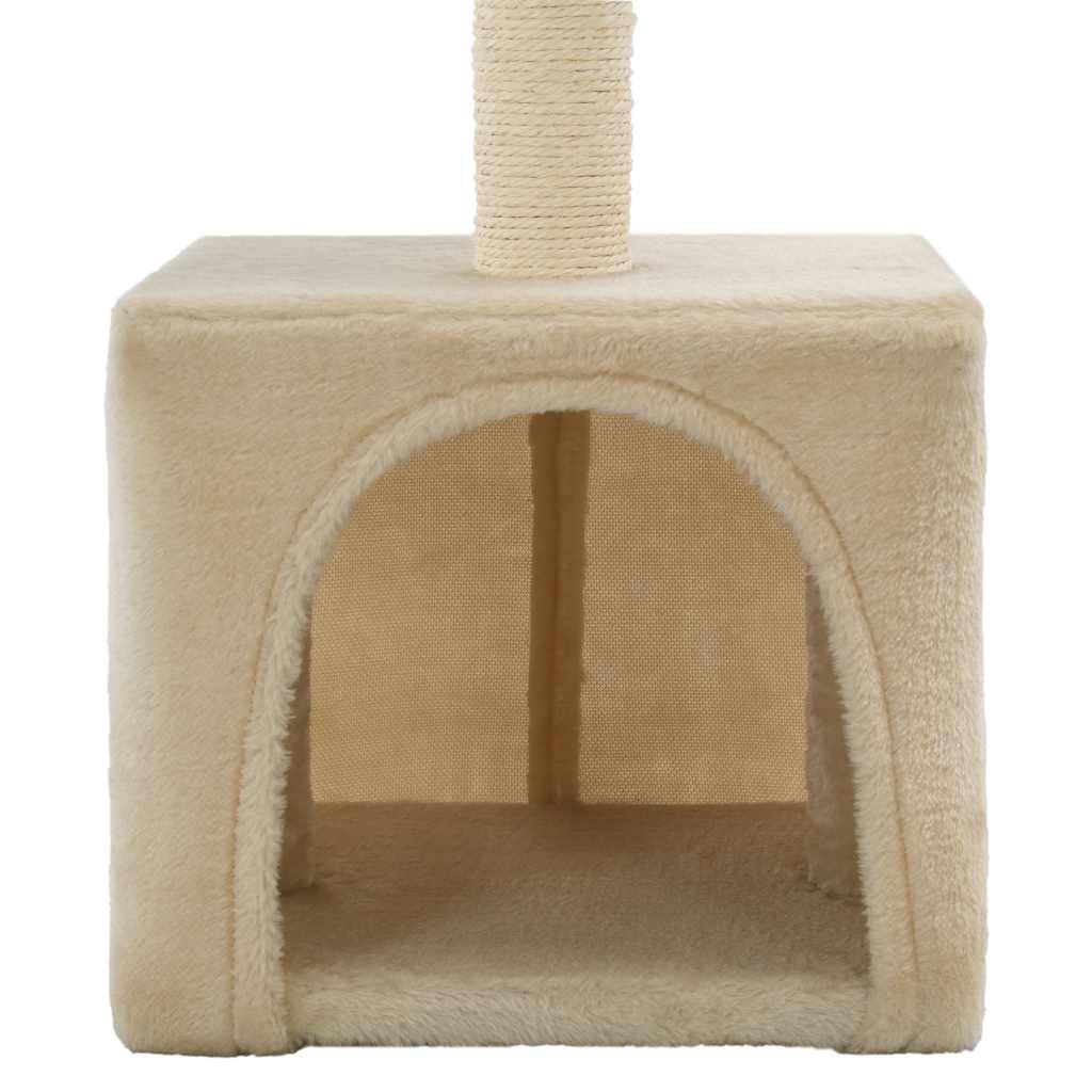 Arbre à chat sisal et peluche beige 30 x 30 x 55 cm - PANGIVO - Image 6