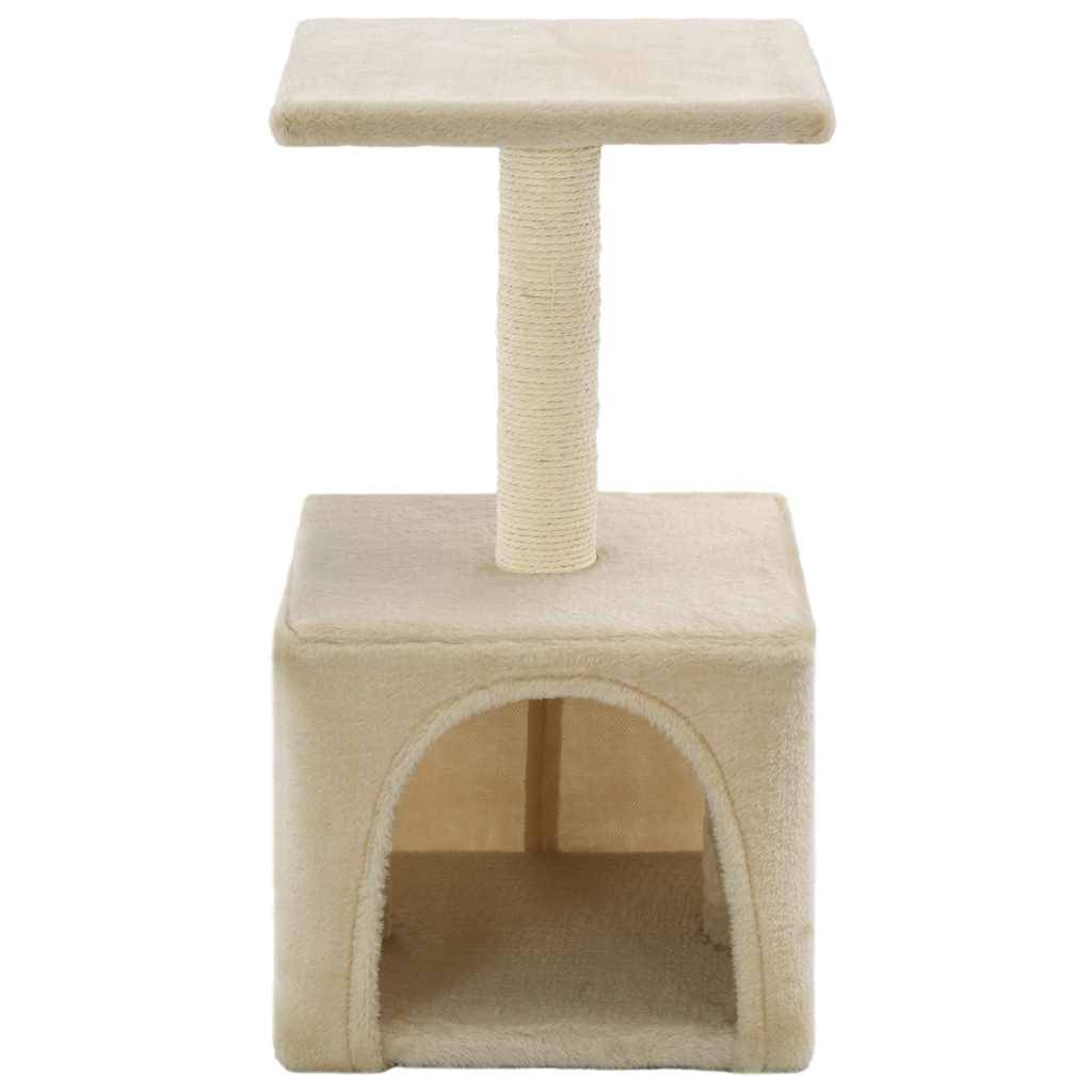 Arbre à chat sisal et peluche beige 30 x 30 x 55 cm - PANGIVO - Image 4