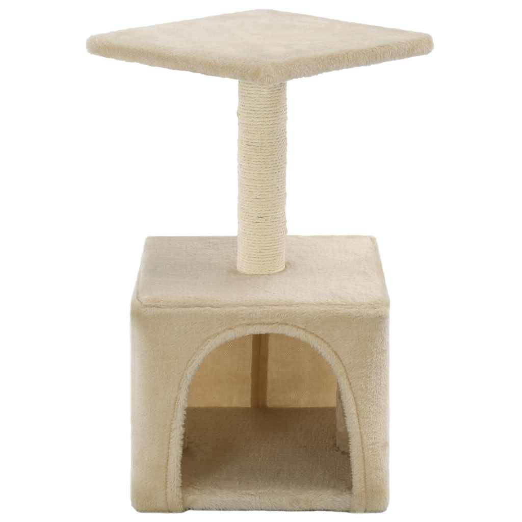 Arbre à chat sisal et peluche beige 30 x 30 x 55 cm - PANGIVO - Image 3