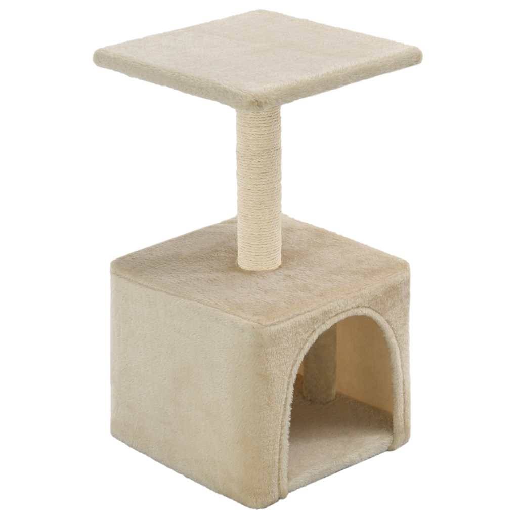 Arbre à chat sisal et peluche beige 30 x 30 x 55 cm - PANGIVO - Image 2