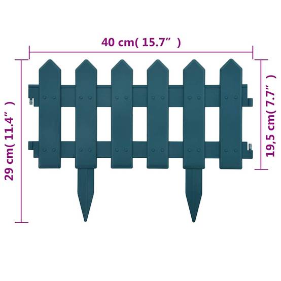 Bordure de pelouse polypropylène pour jardin aménagement floral décoratif 10mx29cm vert - ComfortXL Outdoor Living - Image 8