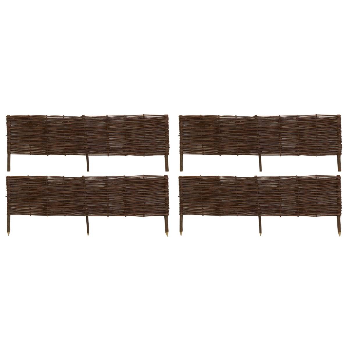 Aubry Gaspard - Bordures en osier tressé naturel (Lot de 4) 120 x 30 cm - Image 1