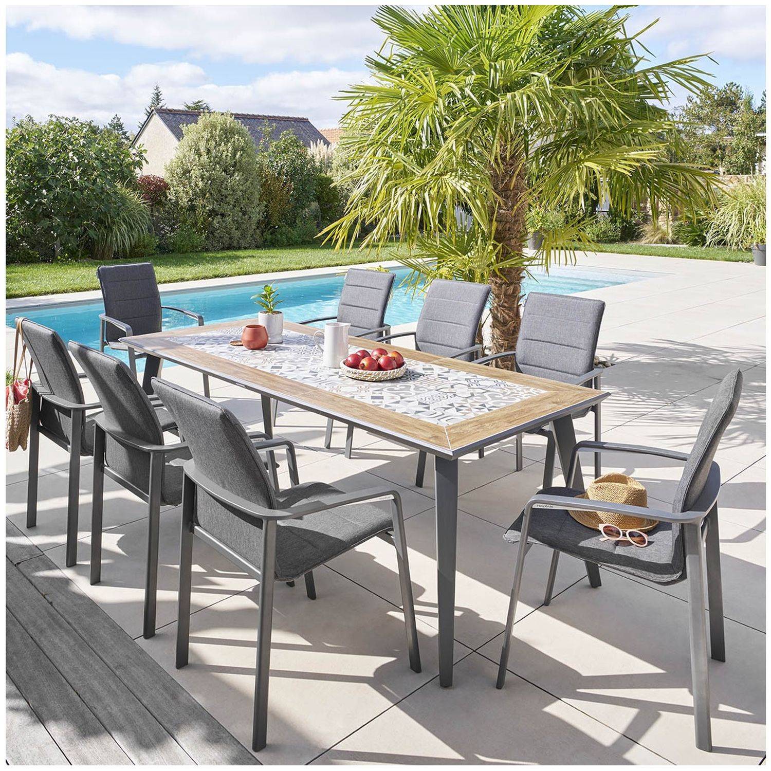 Hesperide - Table de jardin fixe Lambada en acier - 8 Places - Hespéride - Image 3