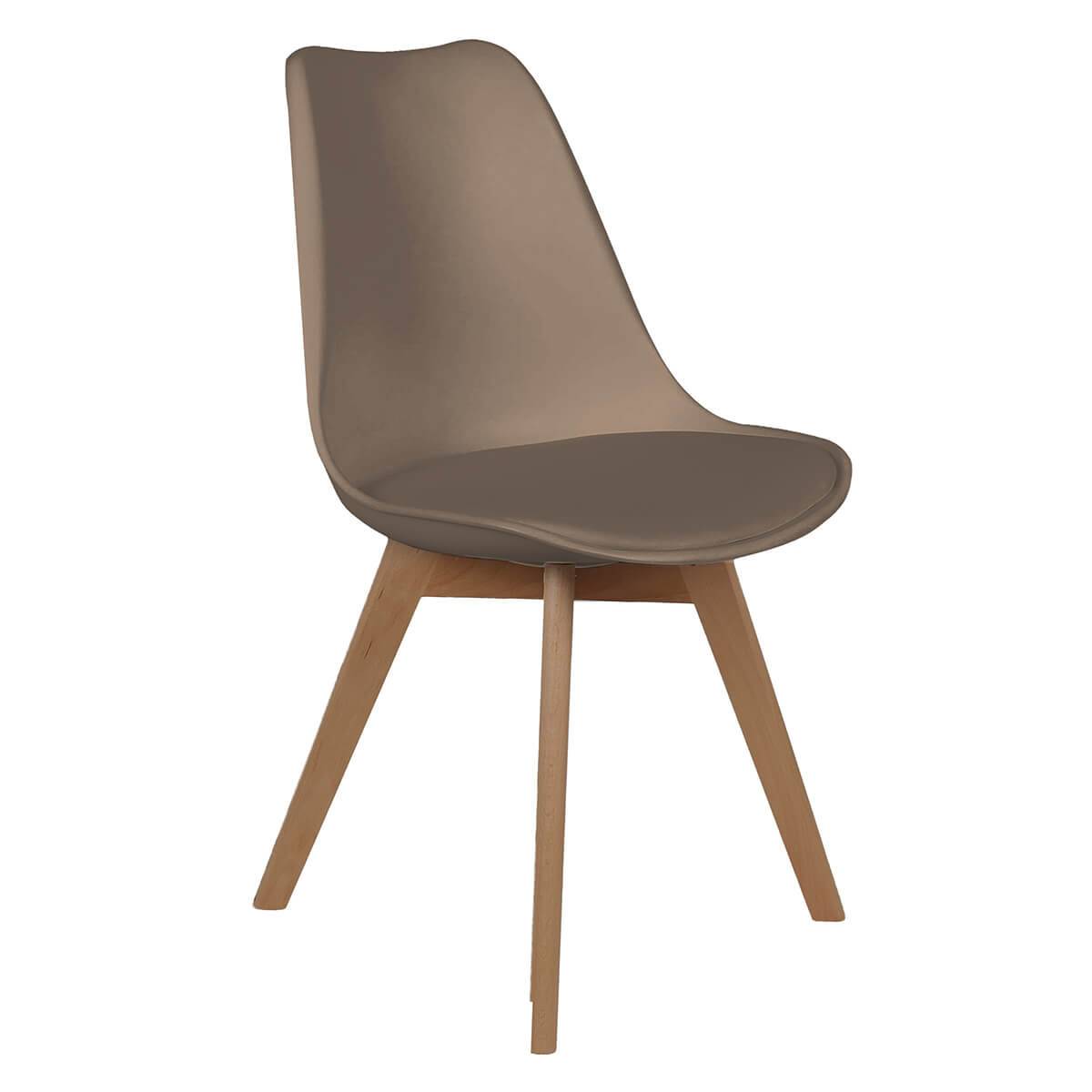 Lot de 4 Chaises Scandinaves Taupe - MEDALINE - Image 3