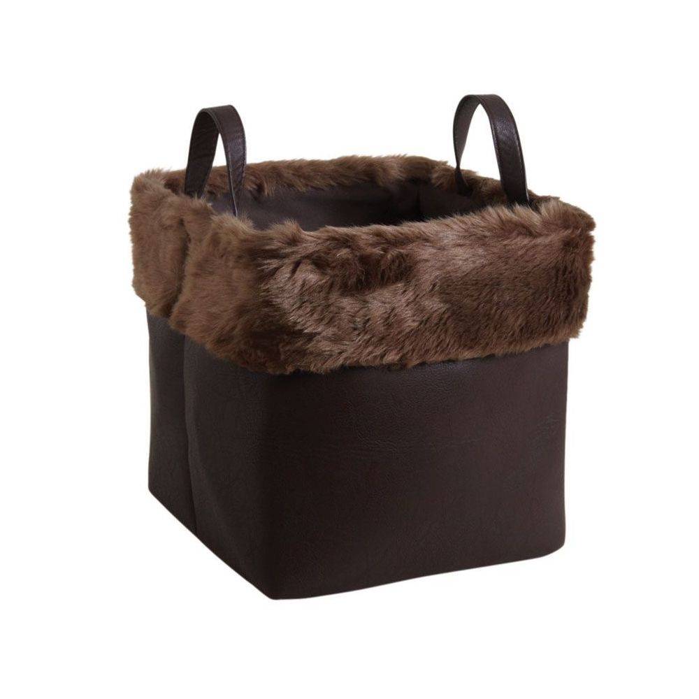 Aubry Gaspard - Corbeilles de rangement carrées avec fourrure synthétique (Lot de 3) - Image 2