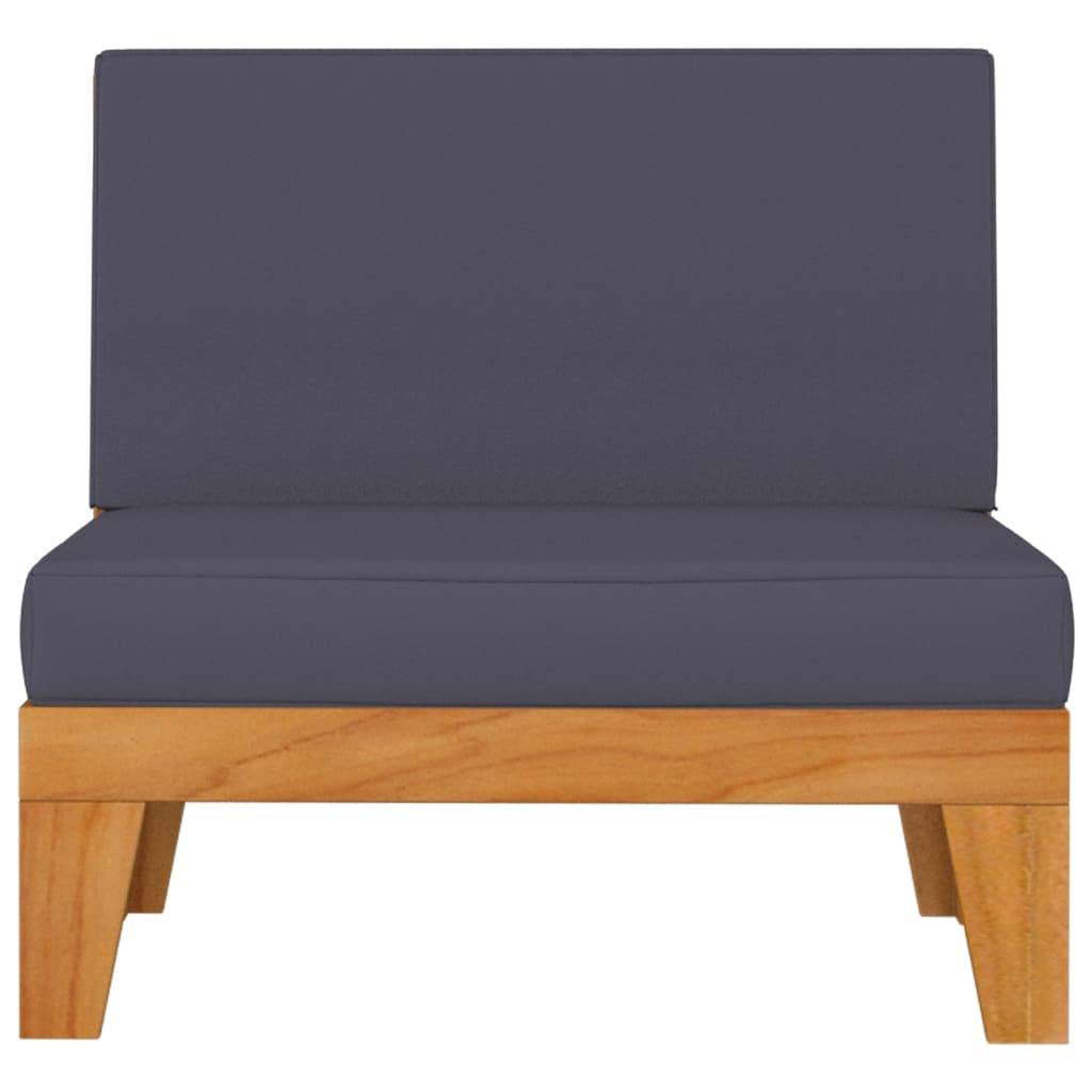 Helloshop26 - Salon de jardin meuble d'extérieur ensemble de mobilier 6 pièces avec coussins bois d'acacia solide - Image 4
