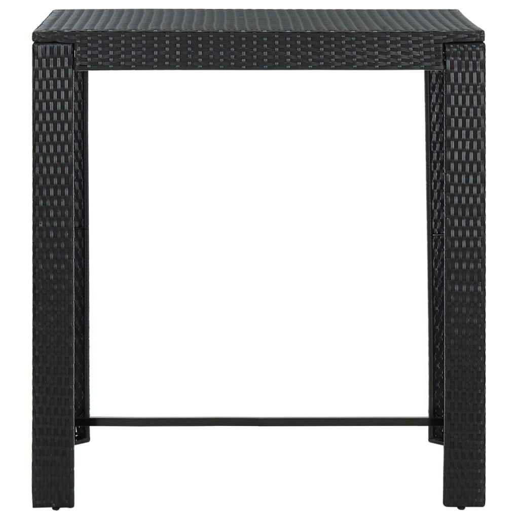 Maison Chic - Table d'extérieur - Table de bar de jardin - Table de jardin Noir 100x60,5x110,5 cm Résine tressée - Image 1