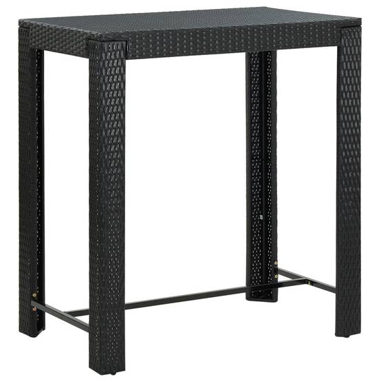 Maison Chic - Table d'extérieur - Table de bar de jardin - Table de jardin Noir 100x60,5x110,5 cm Résine tressée - Image 2