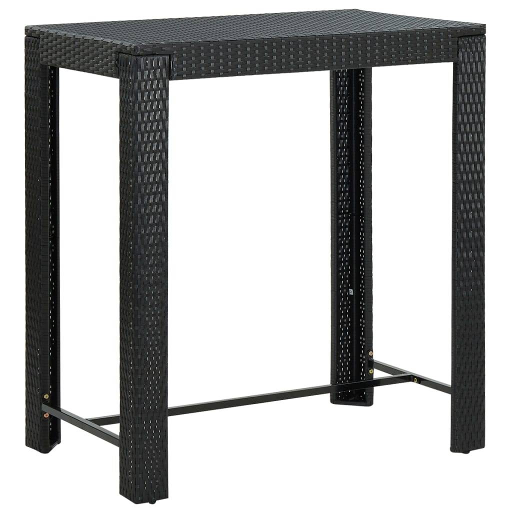 Maison Chic - Table d'extérieur - Table de bar de jardin - Table de jardin Noir 100x60,5x110,5 cm Résine tressée - Image 2