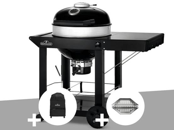 Napoleon - Barbecue à charbon Kettle Pro 57 cm sur chariot + Housse de protection + Lot de 2 paniers à charbon - Napoleon - Image 1
