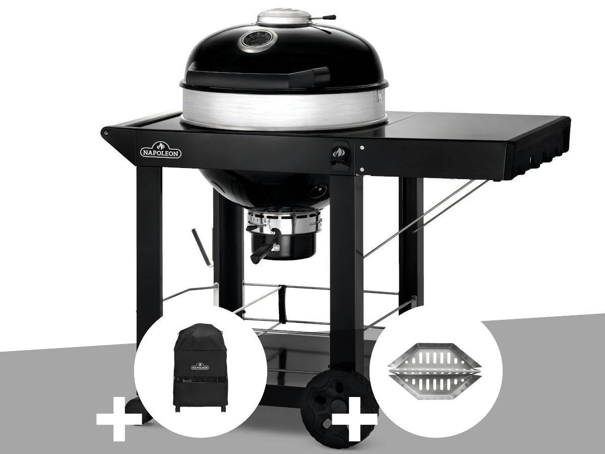 Napoleon - Barbecue à charbon Kettle Pro 57 cm sur chariot + Housse de protection + Lot de 2 paniers à charbon - Napoleon - Image 1