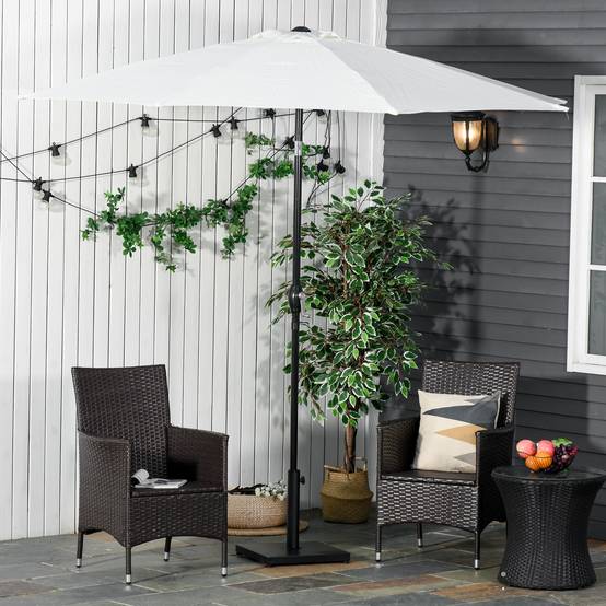 Pied Parasol Ciment Métal Jardin Base Lestée Design Minimaliste 13kg Noir - ComfortXL Outdoor Living - Image 9