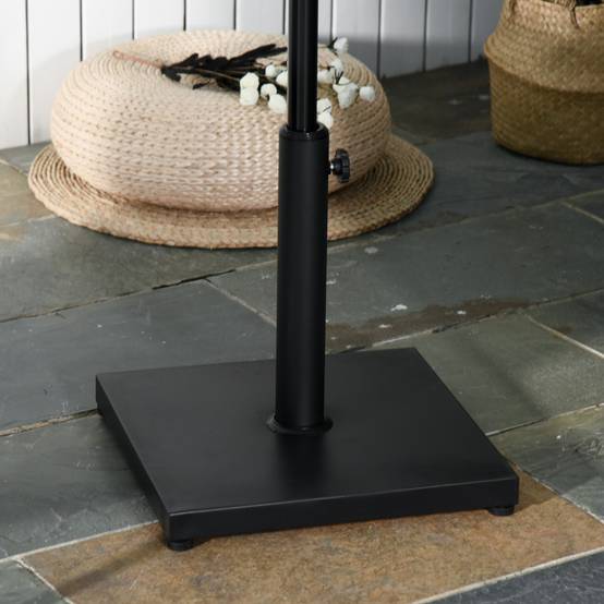 Pied Parasol Ciment Métal Jardin Base Lestée Design Minimaliste 13kg Noir - ComfortXL Outdoor Living - Image 4