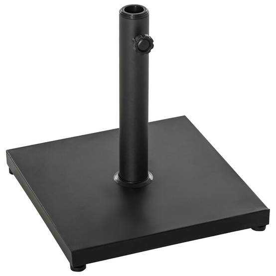 Pied Parasol Ciment Métal Jardin Base Lestée Design Minimaliste 13kg Noir - ComfortXL Outdoor Living - Image 2