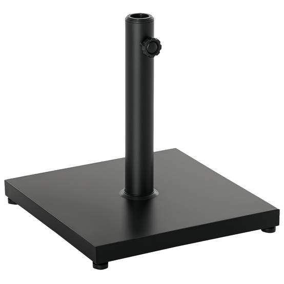 Pied Parasol Ciment Métal Jardin Base Lestée Design Minimaliste 13kg Noir - ComfortXL Outdoor Living - Image 1