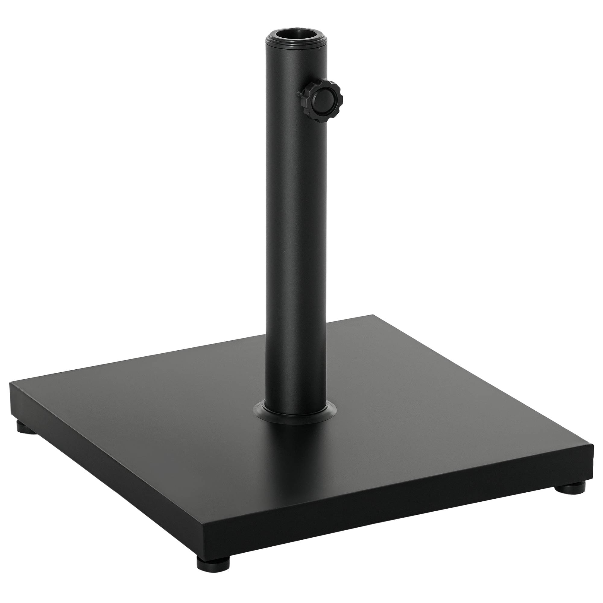 Pied Parasol Ciment Métal Jardin Base Lestée Design Minimaliste 13kg Noir - ComfortXL Outdoor Living - Image 1