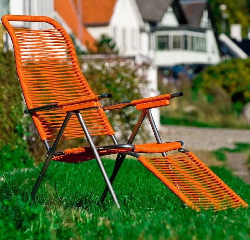 Fiam - Fauteuil Relax SPAGHETTI Aluminium BRUT PVC ORANGE 127/168x60x73/108 cm FIAM - Image 4