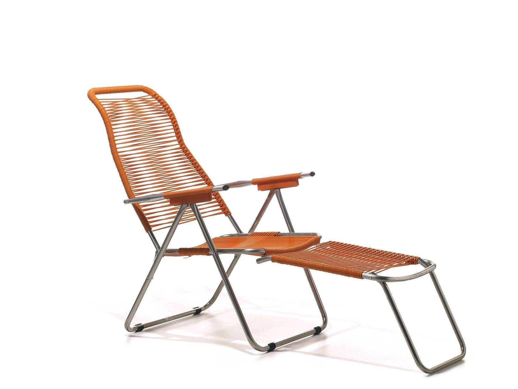 Fiam - Fauteuil Relax SPAGHETTI Aluminium BRUT PVC ORANGE 127/168x60x73/108 cm FIAM - Image 1