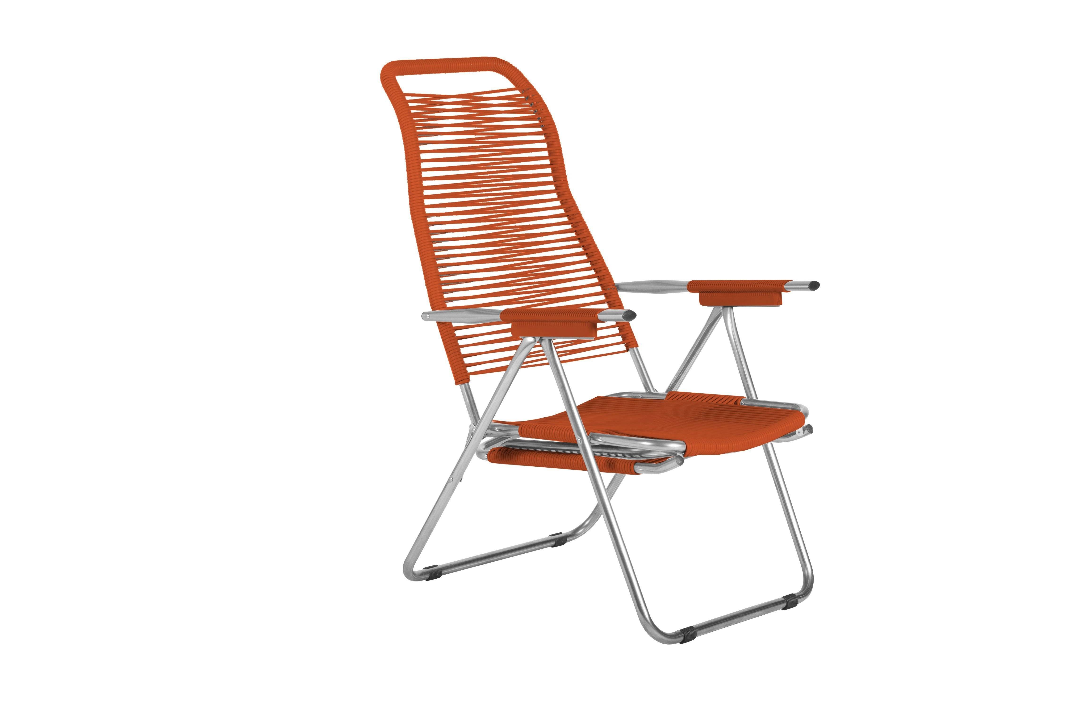 Fiam - Fauteuil Relax SPAGHETTI Aluminium BRUT PVC ORANGE 127/168x60x73/108 cm FIAM - Image 2