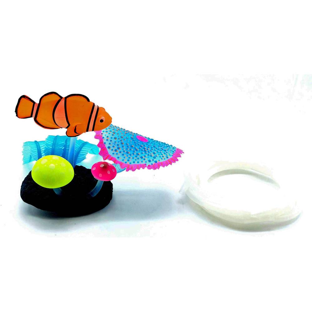 Poisson clown avec sortie d'air couleur aléatoire Décoration  Aquarium Fluo - Image 1