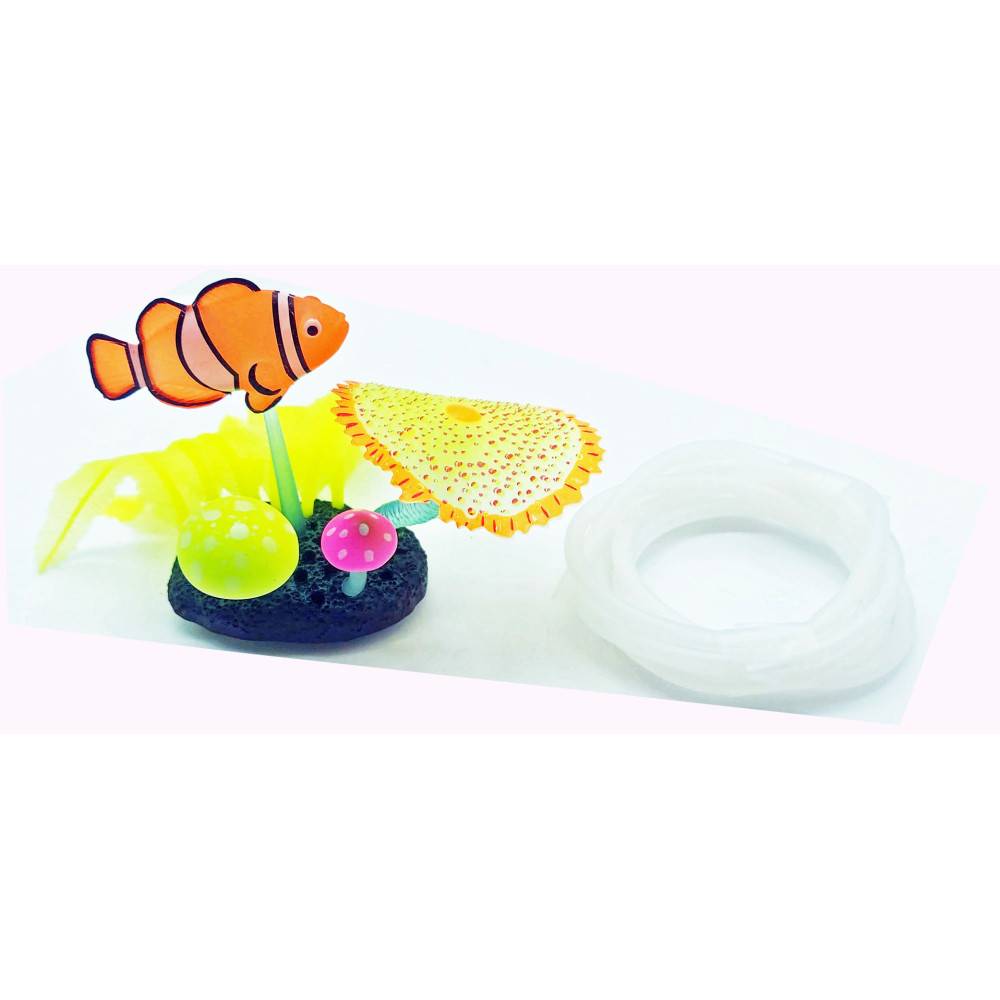 Poisson clown avec sortie d'air couleur aléatoire Décoration Aquarium Fluo - Image 2