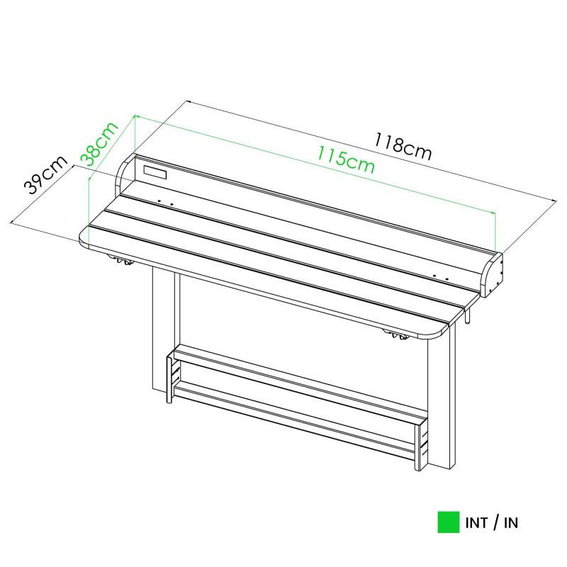 Cerland - Bar de jardin, Table rabattable bois 2 personnes Acanta - Image 6