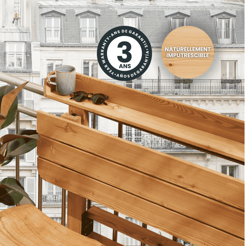 Cerland - Bar de jardin, Table rabattable bois 2 personnes Acanta - Image 5