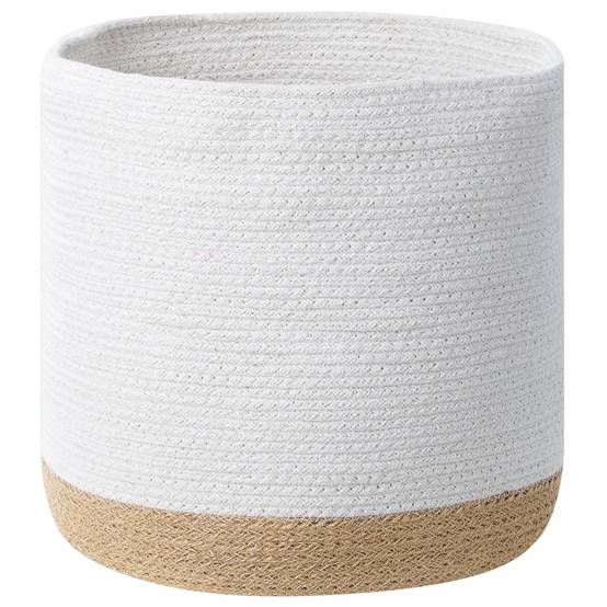 Paniers Blanc et Beige en Jute 20/25/30 cm Ronds Faits Main Rangement Intérieur pour Linge Facile à Entretenir Lot de 3 - Image 4