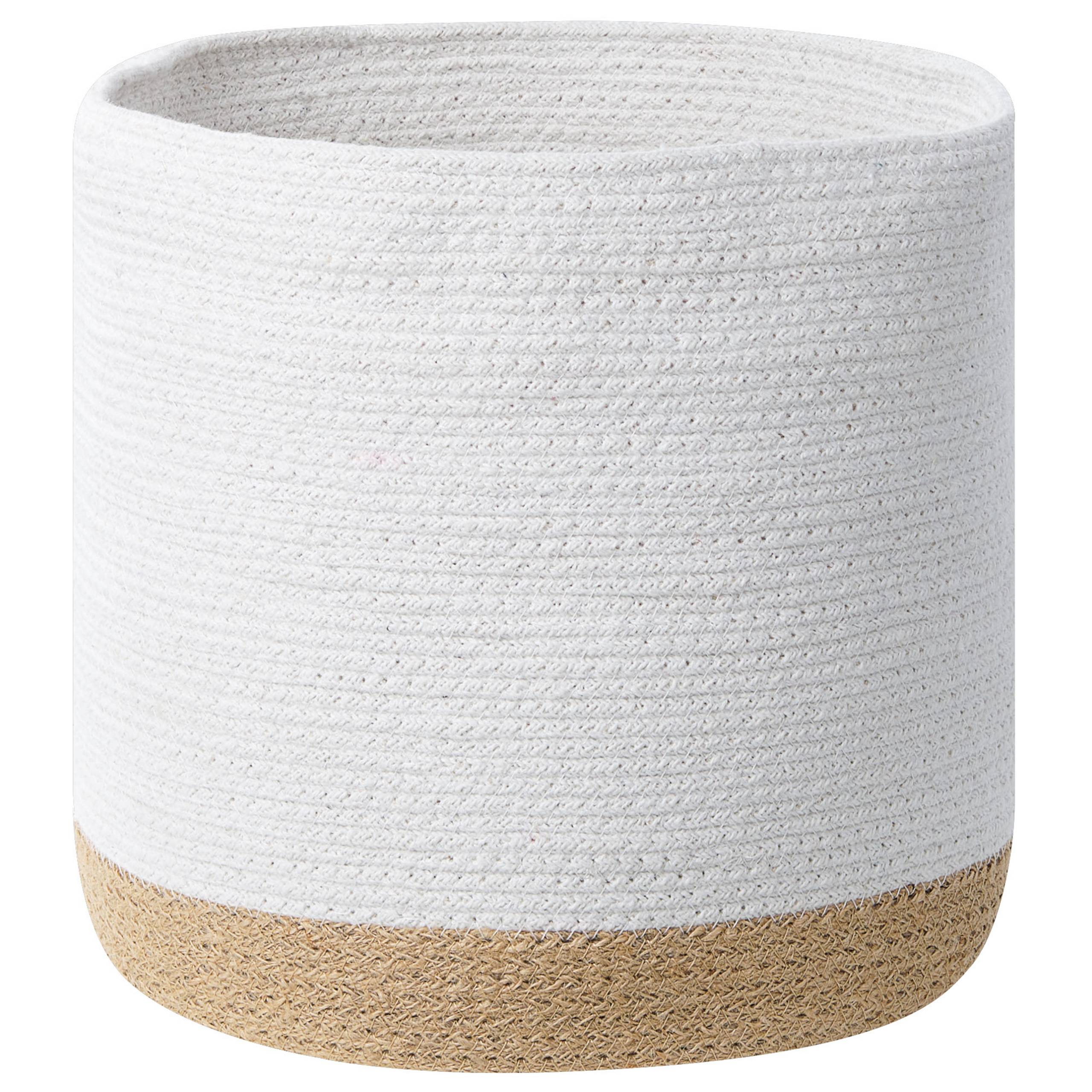Paniers Blanc et Beige en Jute 20/25/30 cm Ronds Faits Main Rangement Intérieur pour Linge Facile à Entretenir Lot de 3 - Image 4