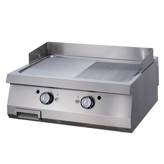 Premium Plaque de Gril - Chrome Demi-Rainuré - Prof. 90 cm - Gaz - Maxima