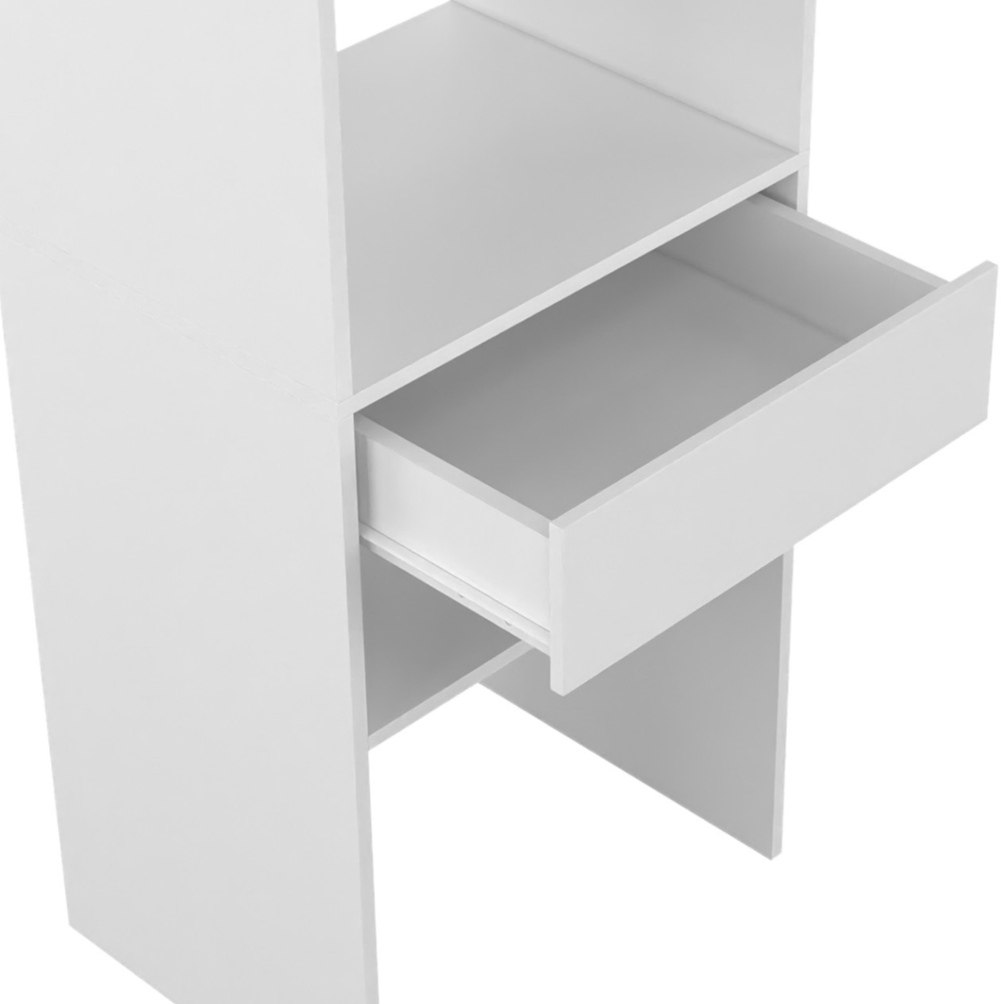 Kit dressing MELINE 160 x 40 x 180 cm blanc avec étagères + tiroir + double penderie - Image 5