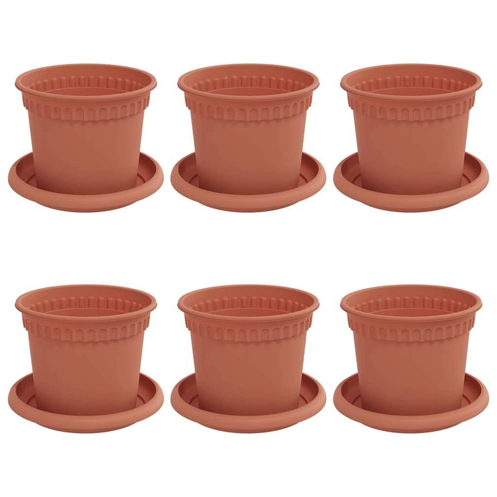 Vidaxl - Pots de plantes 6 pc Rouge brique Plastique vidaXL 3403254 - Image 2
