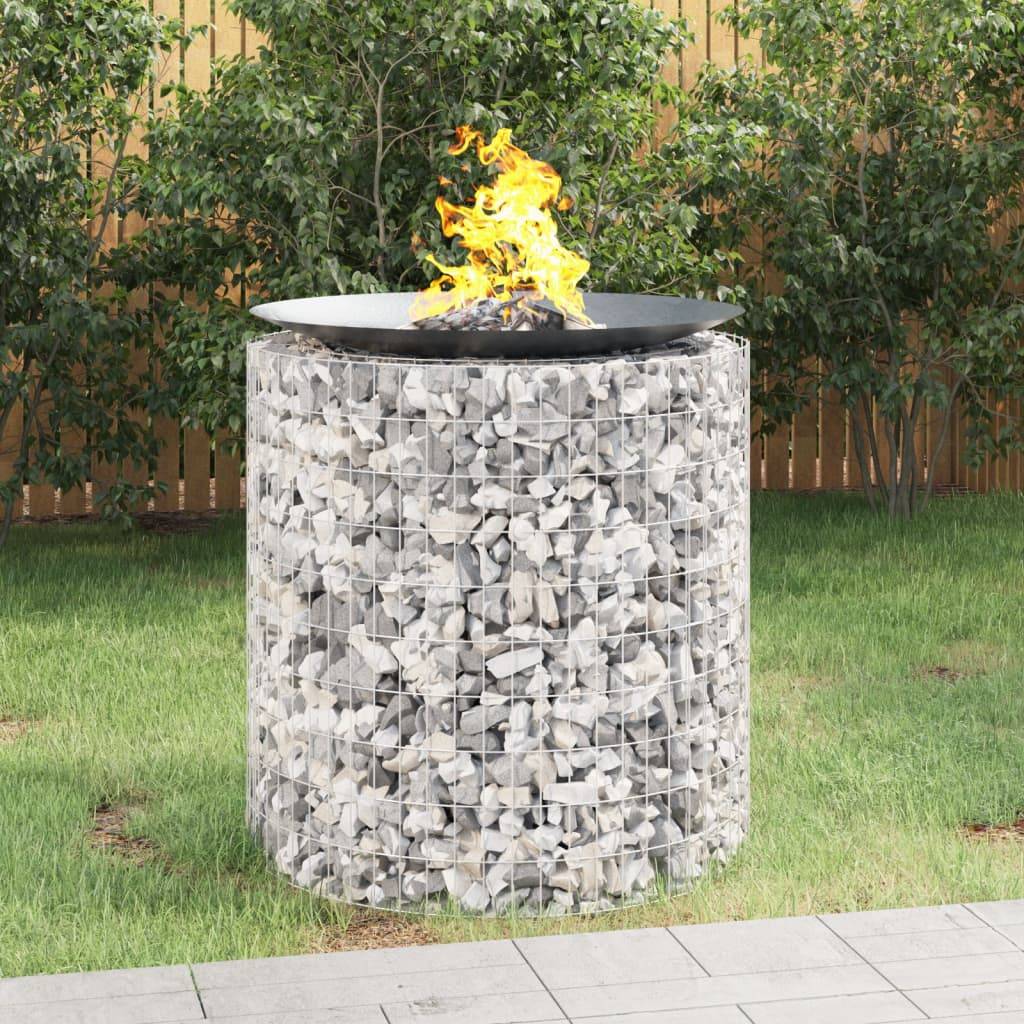 Très Grand Foyer Gabion Rond en Fer Galvanisé pour Jardin Ø 100x100 cm – ComfortXL Outdoor Living - Image 1