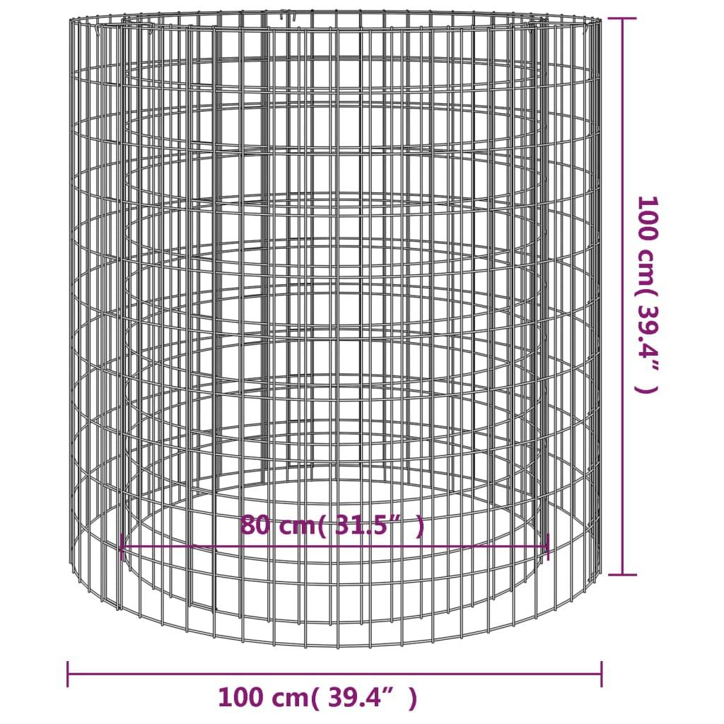 Très Grand Foyer Gabion Rond en Fer Galvanisé pour Jardin Ø 100x100 cm – ComfortXL Outdoor Living - Image 5